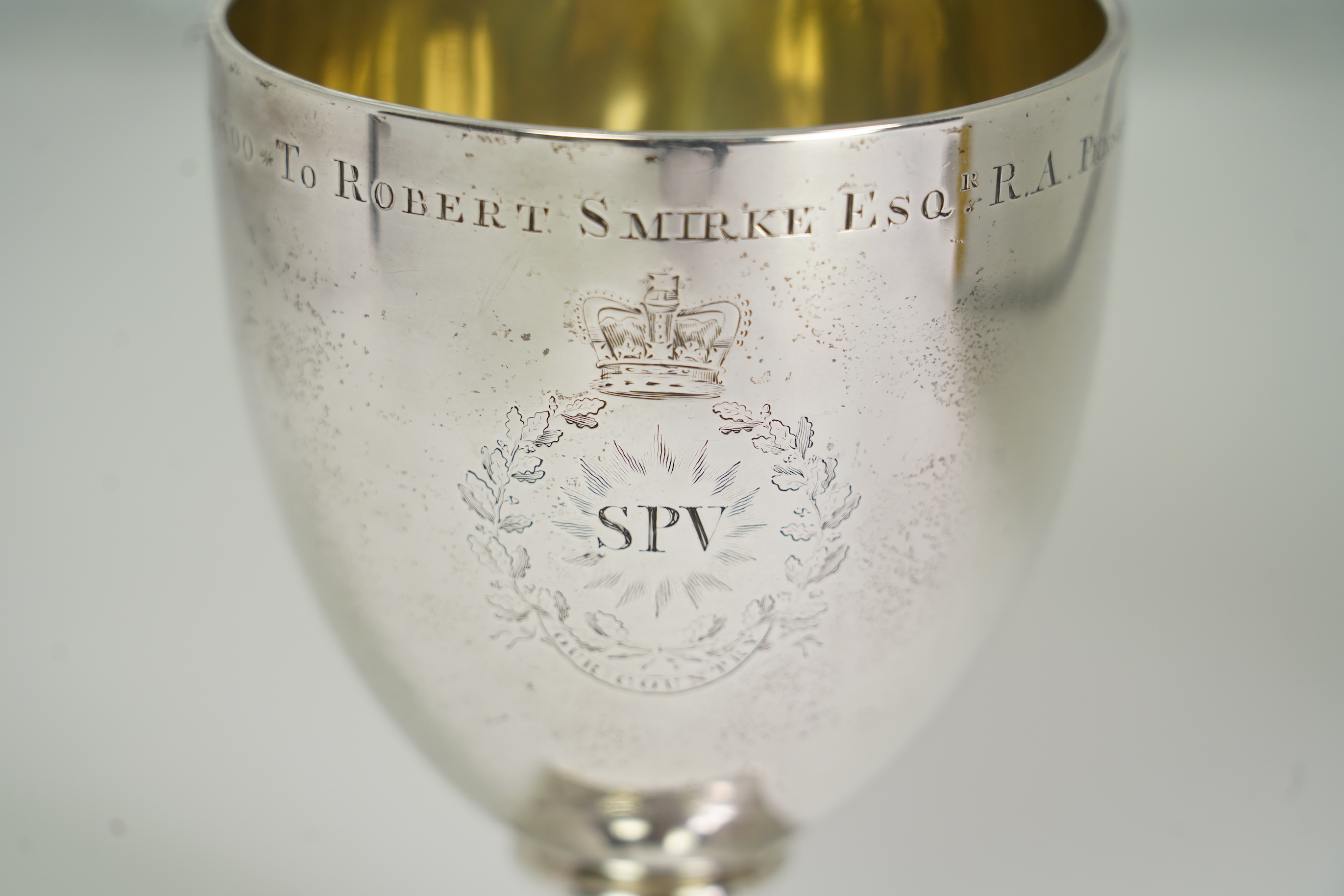 A George III silver presentation goblet, by John Eames